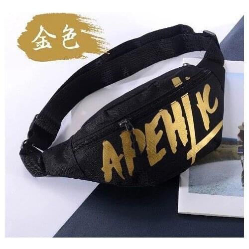 Canvas waist bag women fanny pack hip hop belt bag harajuku shoulder banana bag purses streetwear sports chest bag crossbody men