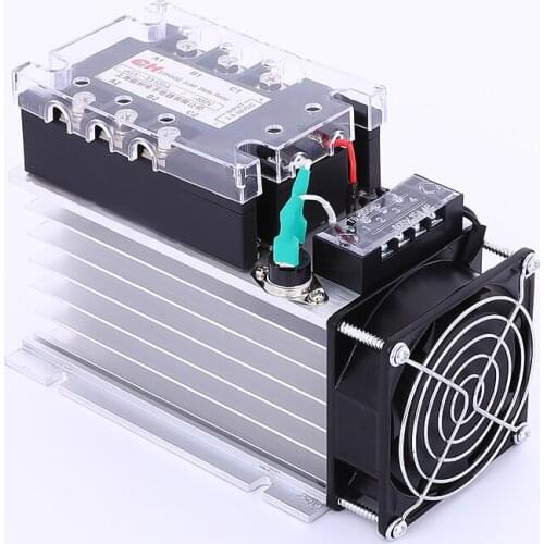 JGX-33100A Three Phase Solid State Relay AC480V 100A DC control AC Solid State Relay SSR AC Three DC-AC With Fan and Radiator