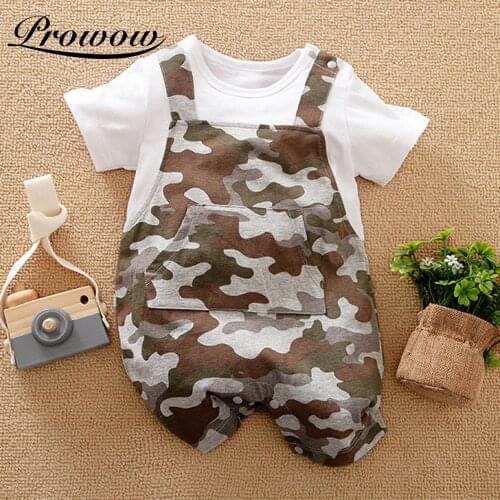 Prowow Camouflage Baby Boy Overalls Summer Newborn Jumpsuit For Kids Clothing Cotton Boys Baby Clothes Childrens Cute Costumes