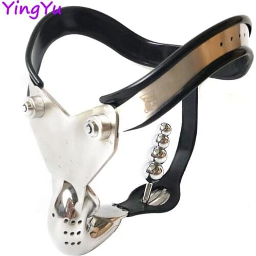 Penis Cage Stainless Steel Male Anal Beads Plug Chastity Belt BDSM Bondage Device For Men Sex Toys Cock Cages Chastity Devices