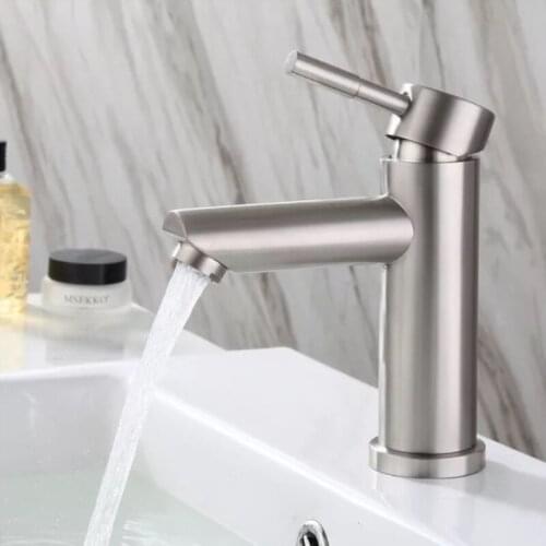 Bathroom Basin Sink Tap Deck Mounted Single Hole Wash Face Basin Hot and Cold Mixer Faucet