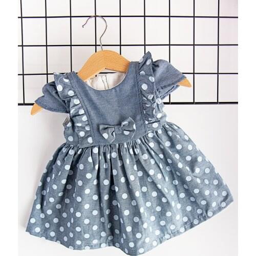 Summer Girl Short Mid Size Casual Cotton Polka Dot Baby Dress