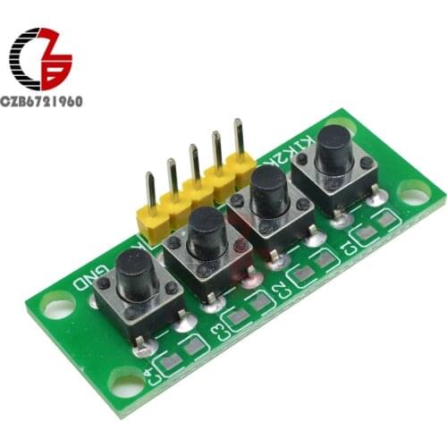 5Pin 1x4 4 Keys Button Keypad Keyboard Breadboard Module for Arduino DIY KIT Universal for Curriculum Graduation and Experiment