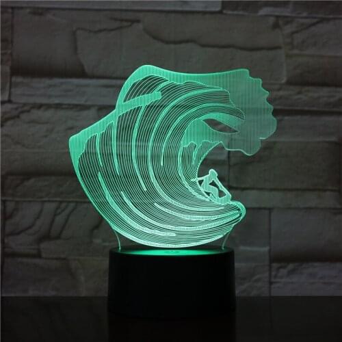 Moon Shape New 2019 Visual Arts Sphere 7 Color Gradient 3D LED Night Light Desk Table Lamp Mood Home Bedroom Decor Gift for Kid