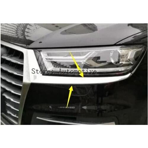 New Style For Audi Q7 S-line Sport 2016 2017 ABS Front Head Lamp Light Decoration Cover Trim 2 Piece / Set