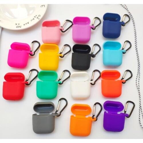 Solid Color Soft Silicone Earphone Case For Airpods Shockproof Earphone Protective Cover Waterproof Headset Charger Accessories
