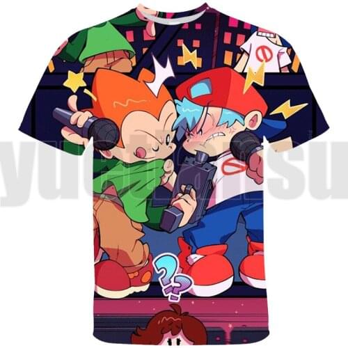 Friday Night Funkin 3D Tshirt Unisex Women Men Short Sleeve Harajuku Streetwear Video Game Boys Girls Tees Kids Oversized Tops