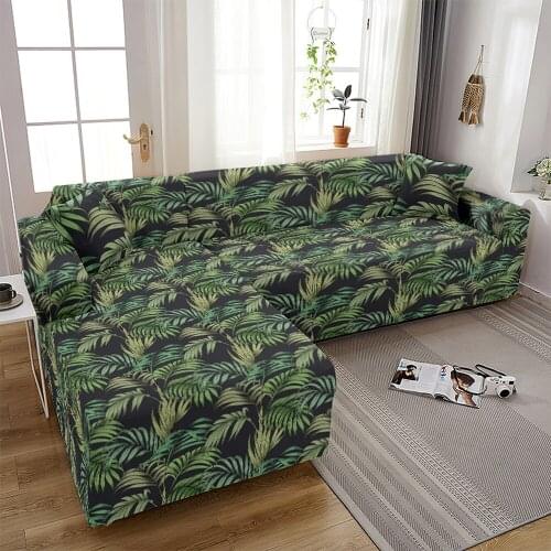 Stretch Decorative Printing Sofa Slipcover 5% Spandex Chaise Longue 1 2 3 4 Seater L Shape Sofa Cover for Living Room Set Covers