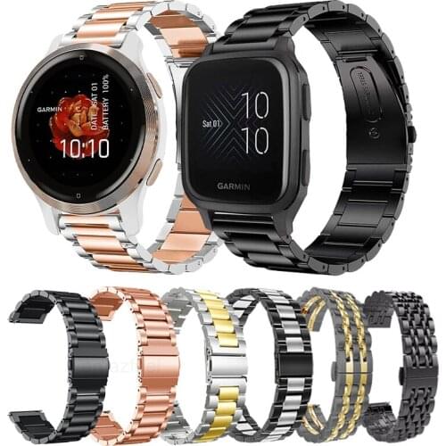 20mm22mm Metal Strap for Garmin vivomove 3 4 Wristband Stainless Steel Mesh Bracelet for Garmin venu /venu 2 /venu Sq Watchbands