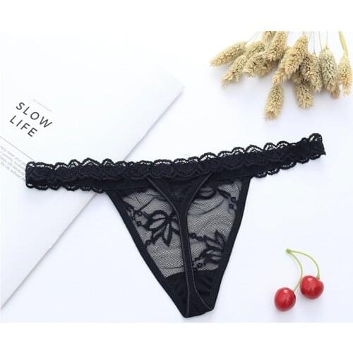 Sexy Lingerie Women Lace Panties Thongs Lace Embroidery G-string T-back Briefs Underwear Comfortable Ladies Transparent Apparel