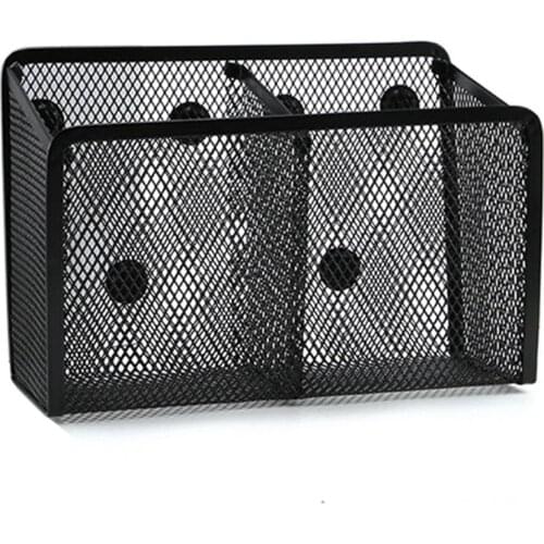 Mesh Magnetic 2 Grid Semicircle Pen Stationery Holder Desk Storage Pencil Rack stylish Simple And Can Decorate The Desktop