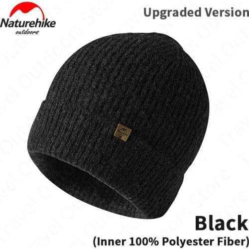 Naturehike Wool Sports Knitted Hat Flanging Thermal Cap Winter Outdoor Skiing Unisex Wool Knitted Hat Outdoor Hiking Running Hat