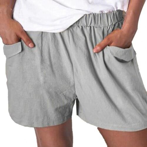 New Stylish Summer Women Candy Color Shorts High Waist Solid Color Pockets Elastic Waist Loose Short Pants for Work Streetwear