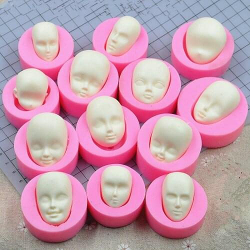 1 PC Baby Face Silicone Soap Mold Girl Human Shape Fondant Cake Mold Handmade Resin Clay Baking Cooking Tools