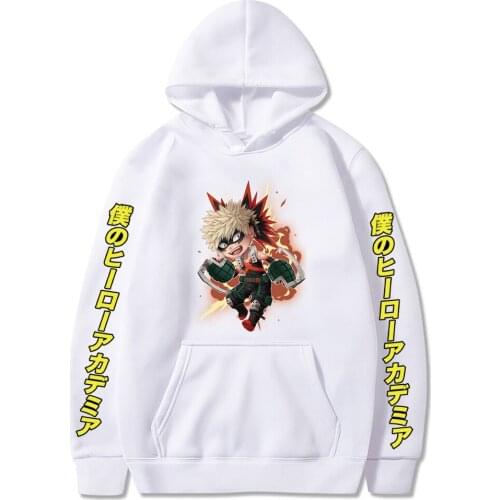 2021 Harajuku My Hero Academia Hoodies Bakugou Katsuki Anime Graphic Hoodie Men Women Causal Harajuku Streetwear Clothes