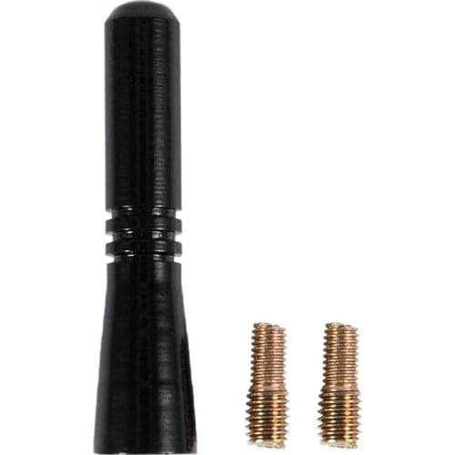 Universal Top Roof Short Whip Screw Antenna Extension for Car Radio (Black)