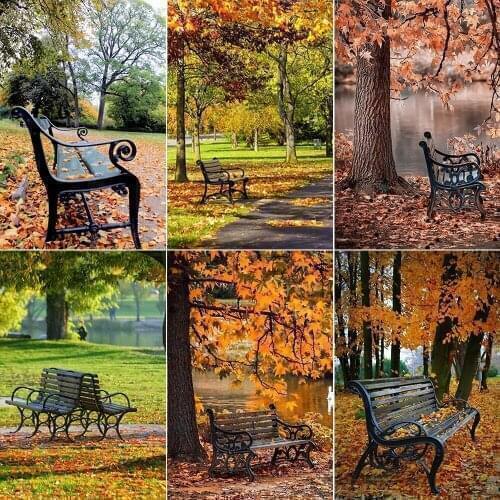 XUEQIXIAOZU Full Round Chair scenery Diamond drawing Mosaic painting 5D DIY Diamond setting Home decoration gifts brain game