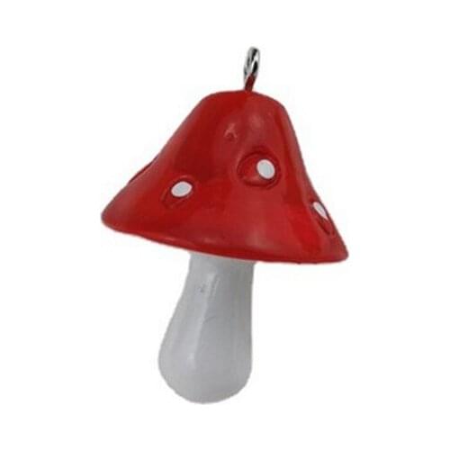 Yamily 10pcs/26*35mm Resin Simulation Red Mushroom Charm Pendant For Earring KeyChain Jewelry Making DIY Handmade
