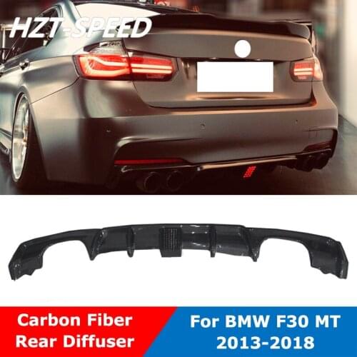 MP Type Carbon Fiber Bumper Lip Shovel Chin Rear Diffuser With Led Light For BMW 3 Series F30 F35 320i 325i 330i MT Car 13-18