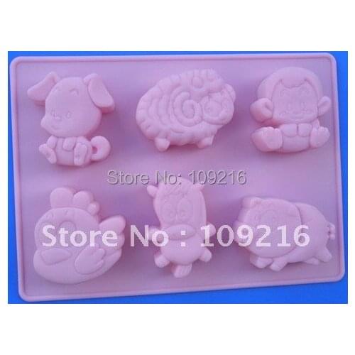 Green Good Quality 100% Food Grade Silicone Chocolate Mold/Muffin Cupcake Pan Six-Chinese Zodiac (No.1) DIY Mold