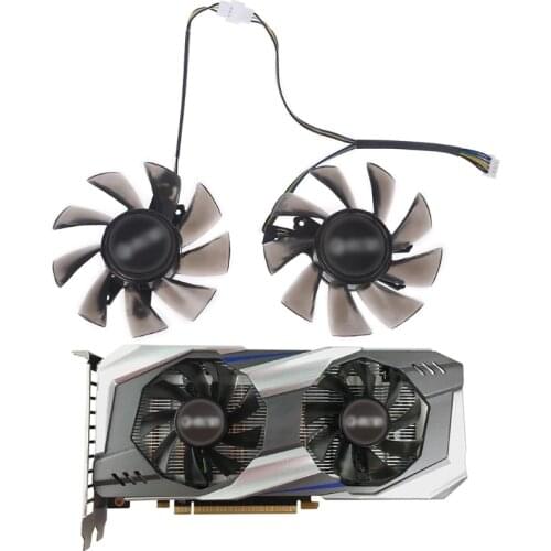 2Pcs 75mm/2.95in T129215BU VGA Fan for GALAX GTX 1060 KFA2 GTX 1060 Graphics Card Cooling Fan 4Pin 12V 0.50A