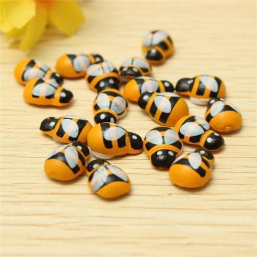3D Wooden Animal mini Bee Stickers Fridge Wall Decoration Scrapbooking 100pcs