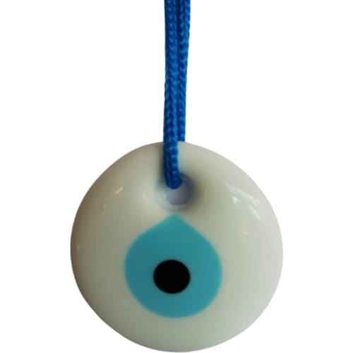 4 Units Together 5 cm Diameter- Colored Patterned Glass Blue Evil Eye Wall -Door-Car Hanging Ornament – Turkish Nazar Bead - Ho