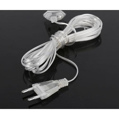 5M LED Curtain Icicle Fairy Christmas String Light Power Extension Cable Plug Extender Wire For Garland Wedding Party Lamp Decor