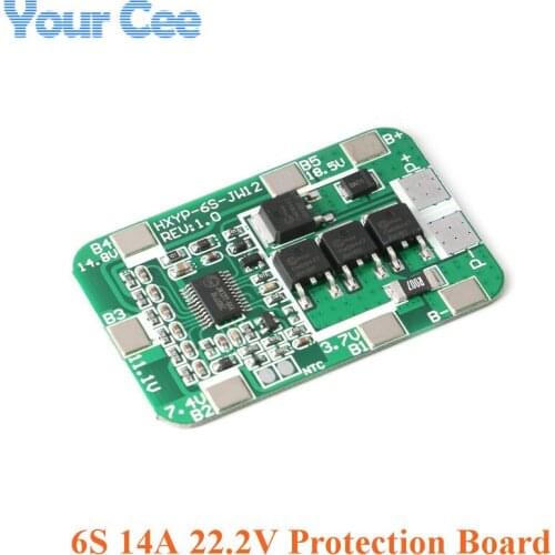 6S 14A 22.2V PCB BMS 18650 Protection Board For 18650 Li-ion Lithium Battery Cell Charger Protect Module 25.2V