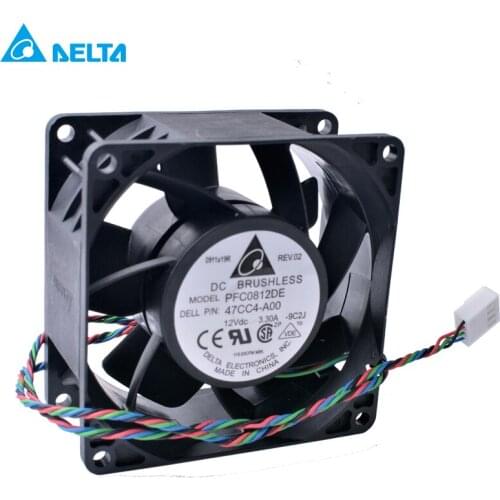 8cm 8038 80x80x38mm PFC0812DE 12V 3.30A 4-wire 4pin PWM Double ball large air volume violent cooling fan