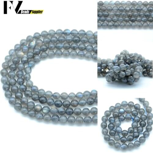 6 8 10mm AAA Natural Gem Gray Labradorite Stone Beads For Jewelry Making Diy Bracelet Charm Necklace Round Loose Spacer Beads