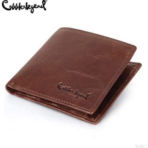 Cobbler Legend Famous Brand Genuine Leather Men Wallets Handmade Mens Wallet Male Money Purses Coins Wallet With ID Card Holder