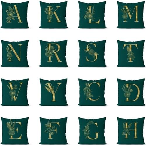 Home decor Green Letter Printed Pillow case cushion Cover Throw Pillow sofa livingroom Decorative body Pillowcase Polyester 45*4