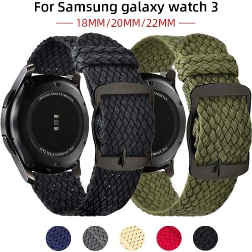 Breathable Nylon Woven Loop Band For Samsung Galaxy Watch 3 41mm 45mm Active2 40mm 44mm Gear S3 Amazfit Watchband 20 mm 22mm
