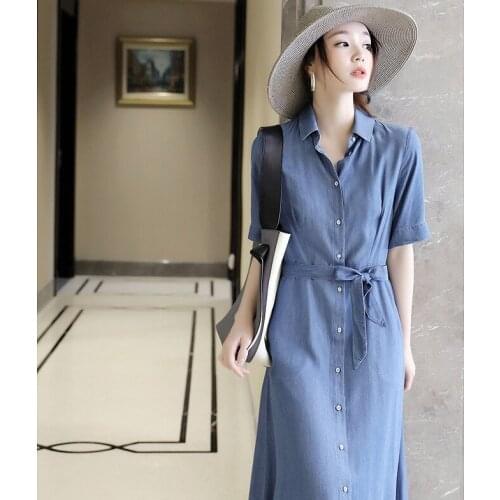 EAEOVNI Fashion Denim Dresses