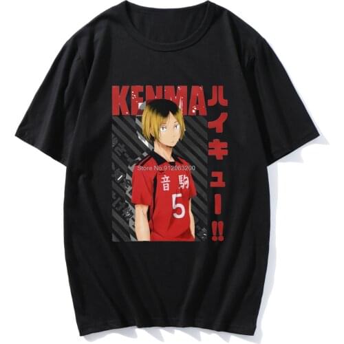 Haikyuu Cartoon Oversized T-shirt Short Sleeve Men Funny Japanese Anime Streetwear Harajuku Kenma Graphic Tshirt Clothes Men
