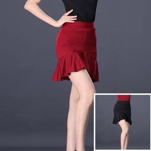Red Black Sexy Female Adult Latin Dance Costumes Fishtail Skirt Training Exercises Dance Wear Nightclub Stage Dance Clothing