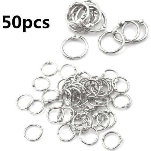 50PCS Key Chains Metal Loose Leaf Book Binding Ring Clip Album Scrapbook Craft Photo Split Rings Tool Wholesale