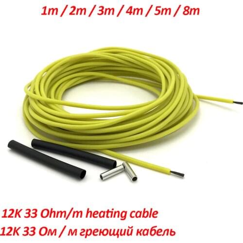 Minco Heat 12~220V Silicone Carbon Fiber Heating Cable Infrared Underfloor Heater Electric Wire Farming Warm Hotline