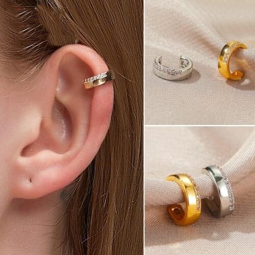 Fashion Vintage Clip On Earrings Crystal Ear Cuff Non Pierced Earrings Nose Ring New Fashion Women Earrings Punk Rock Earcuff