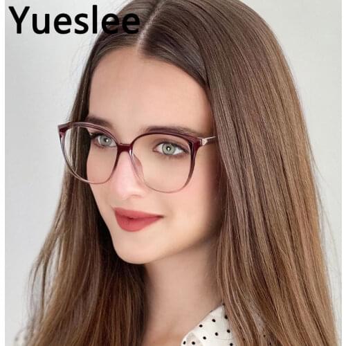 53088 Lentes Filtro Azul Mujer Plastic Titanium Oversized Cat Eye Glasses Frames Women Fashion Computer Eyeglasses Lunette