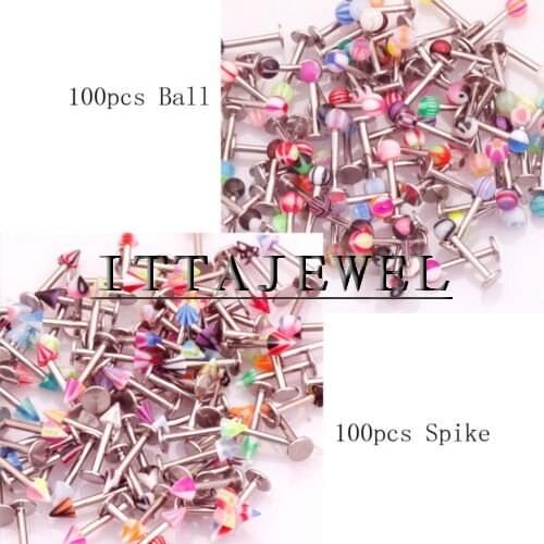 Wholesale 200pcs 16g Labret Lip Monroe Rings Chin Tragus Bars,Body Jewelry,Piercing Jewellery