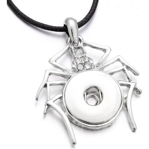 Wholesale Snap Jewelry Snap Button Necklace Spider Pendant Necklace fit 18mm 20mm Snaps Button