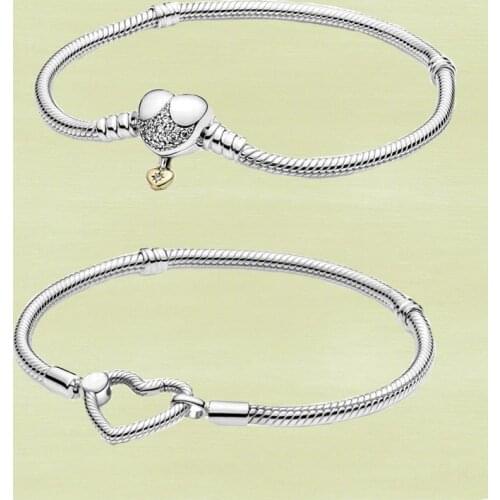 2021 Autumn New Original Version 1:1 Instant Heart-shaped Snake-shaped Chain Bracelet, Diy Jewelry Suitable For Gifts For Girls