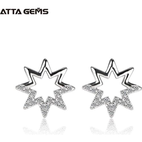 Excellent Cut D Color Pass Diamond Test Moissanite Earrings 925 Silver Sparkling Moissanite Stud Earrings For Women Wedding