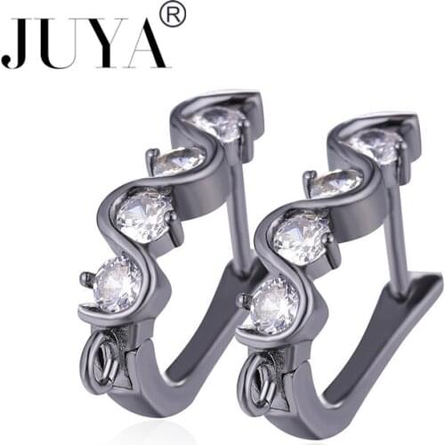 DIY Women Dangle Earrings Accessories High Quality Copper Zircon Earring Findings Components For Handmade Jewelry