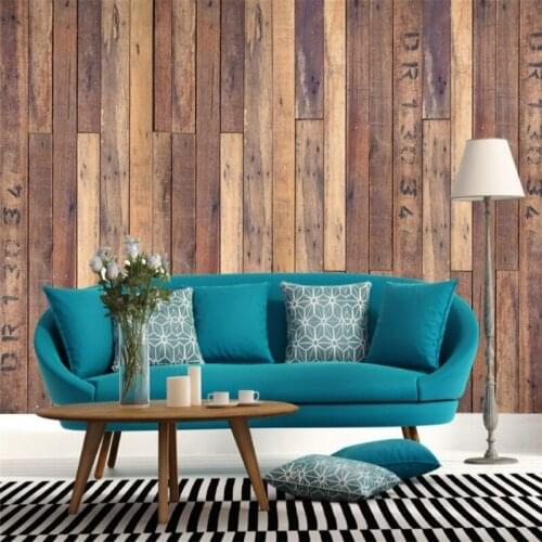 Custom 3D Living Room Wallpaper Vintage Old Wood Plank Wood Wallpaper Bedroom Mural Home Decoration Wallpaper