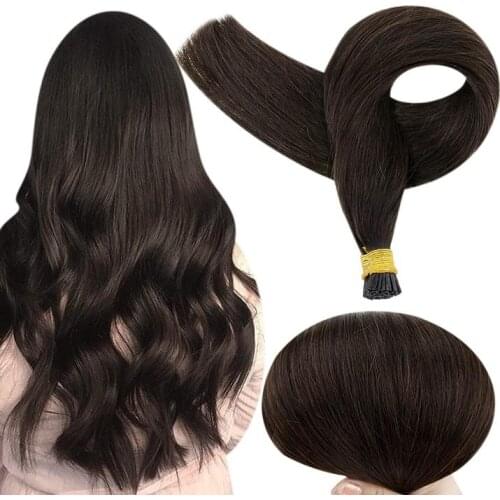 VeSunny Pre Bonded Keratin I Tip Fusion Hair Stick Tip Hair Extensions 100% Real Human Hair 50gr/Pack