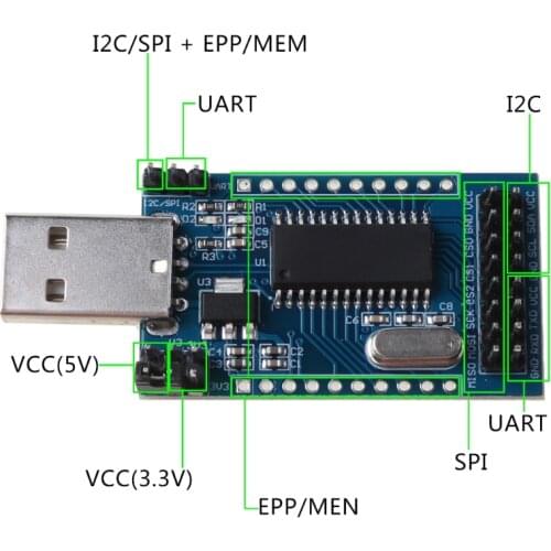 CH341A programmer USB to UART IIC SPI I2C converter parallel port converter onboard working indicator board module parallel