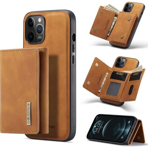 2 in 1 Removable Magnetic Leather Case For iPhone 12 11 Pro Max 12Mini X XR XS 7 8Plus Case Wallet Wireless Charging Card Holder